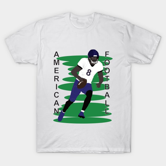 American football player in action T-Shirt by GiCapgraphics